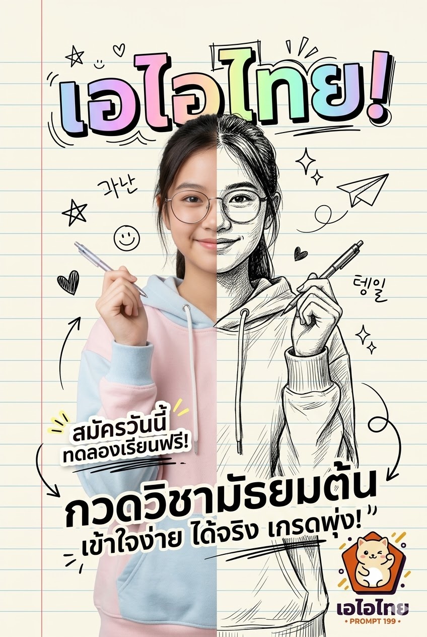 กวดวิชามัธยมต้น เข้าใจง่าย ได้จริง เกรดพุ่ง!