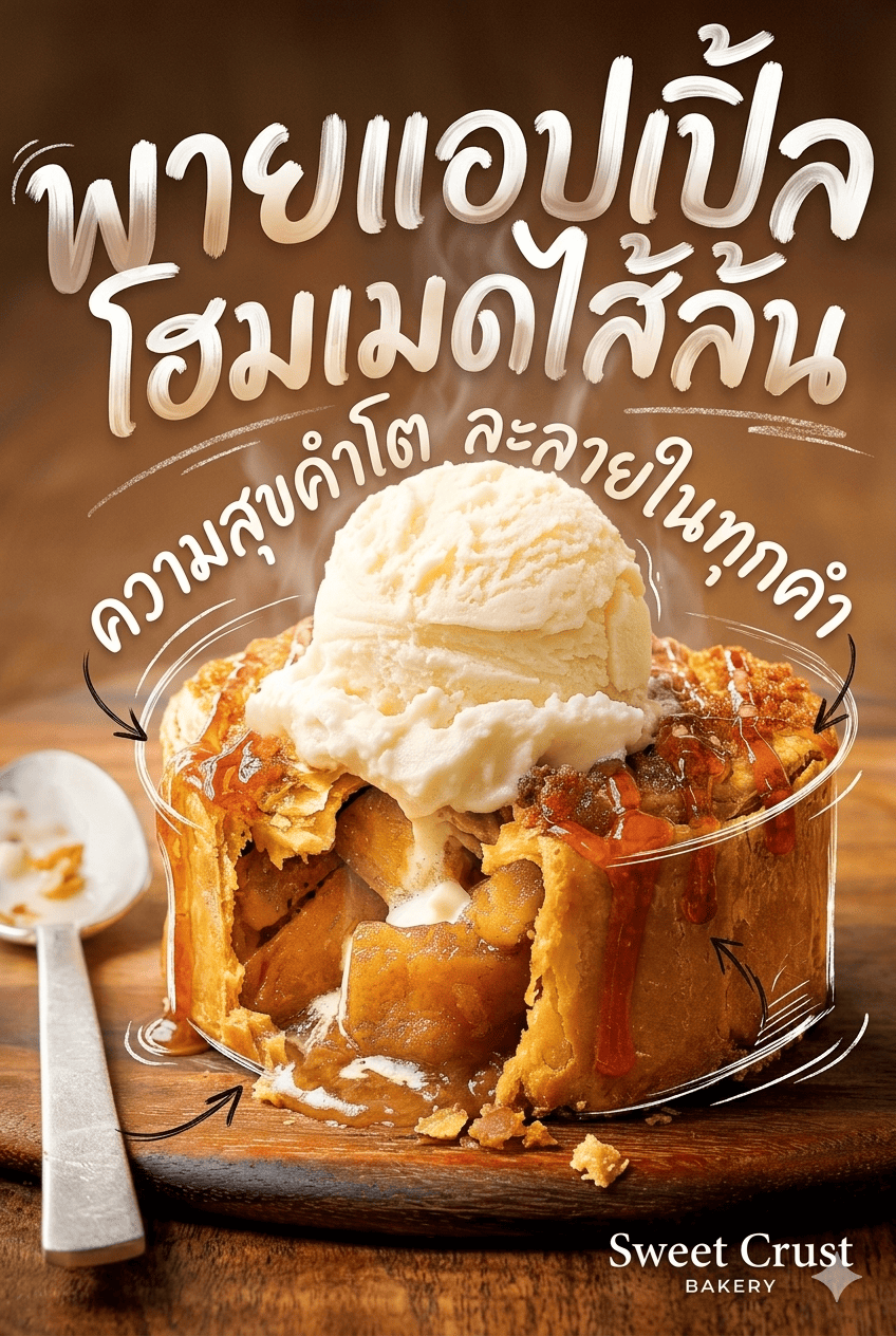 พายแอปเปิ้ลโฮมเมดไส้ล้น