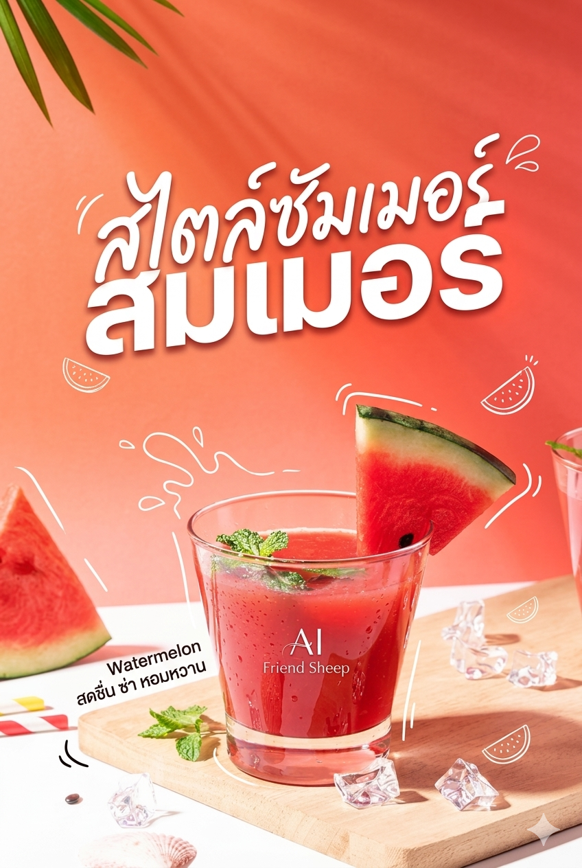 เครื่องดื่ม Watermelon Gin Punch