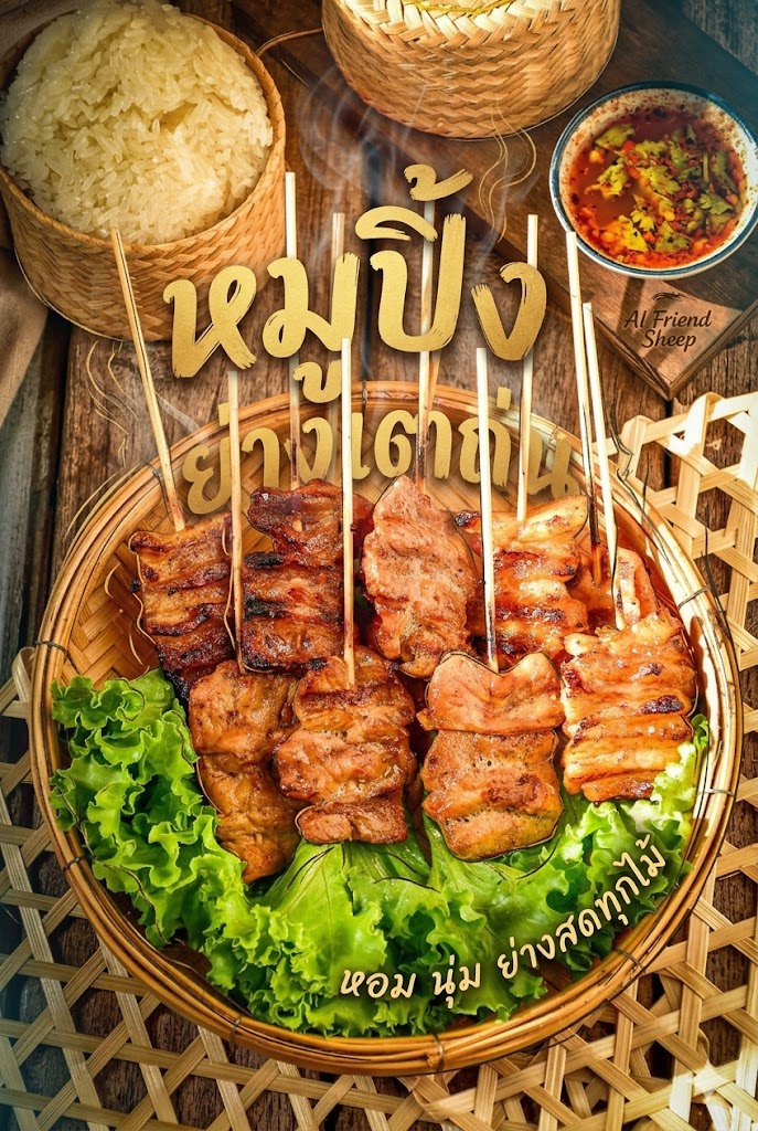ข้าวเหนียว หมูปิ้งย่างเตาถ่าน