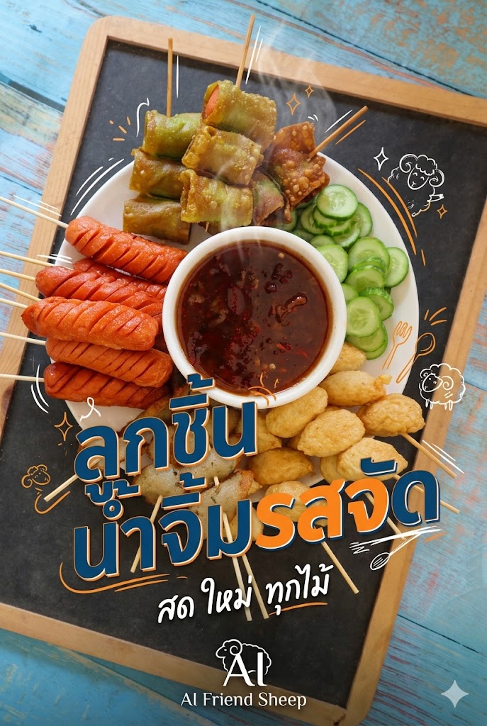 ลูกชิ้น น้ำจิ้มรสจัด